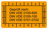 Prüfplaketten für Verteilungen